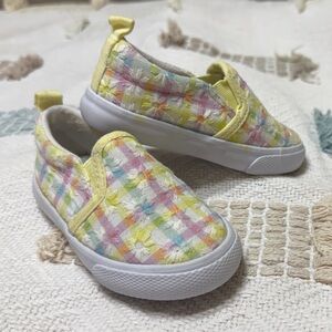 Cat & Jack Yellow Plaid Kids Sneakers